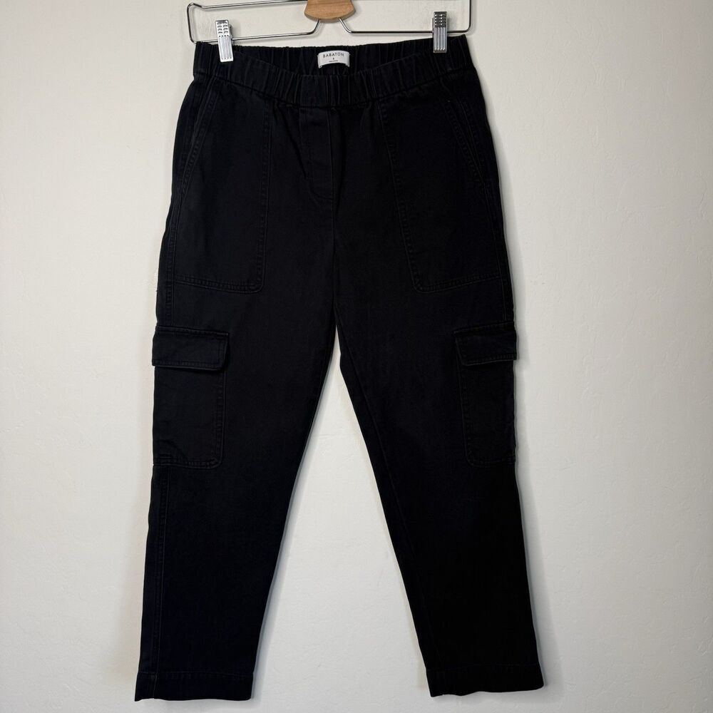 Aritzia Babaton Sz 2 Gray Titan Mid Rise Cargo Straight Leg Pants Silk Blend